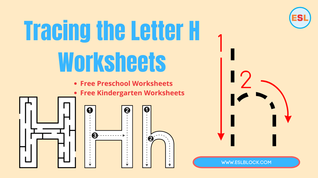 Tracing The Letter H Worksheets English As A Second Language