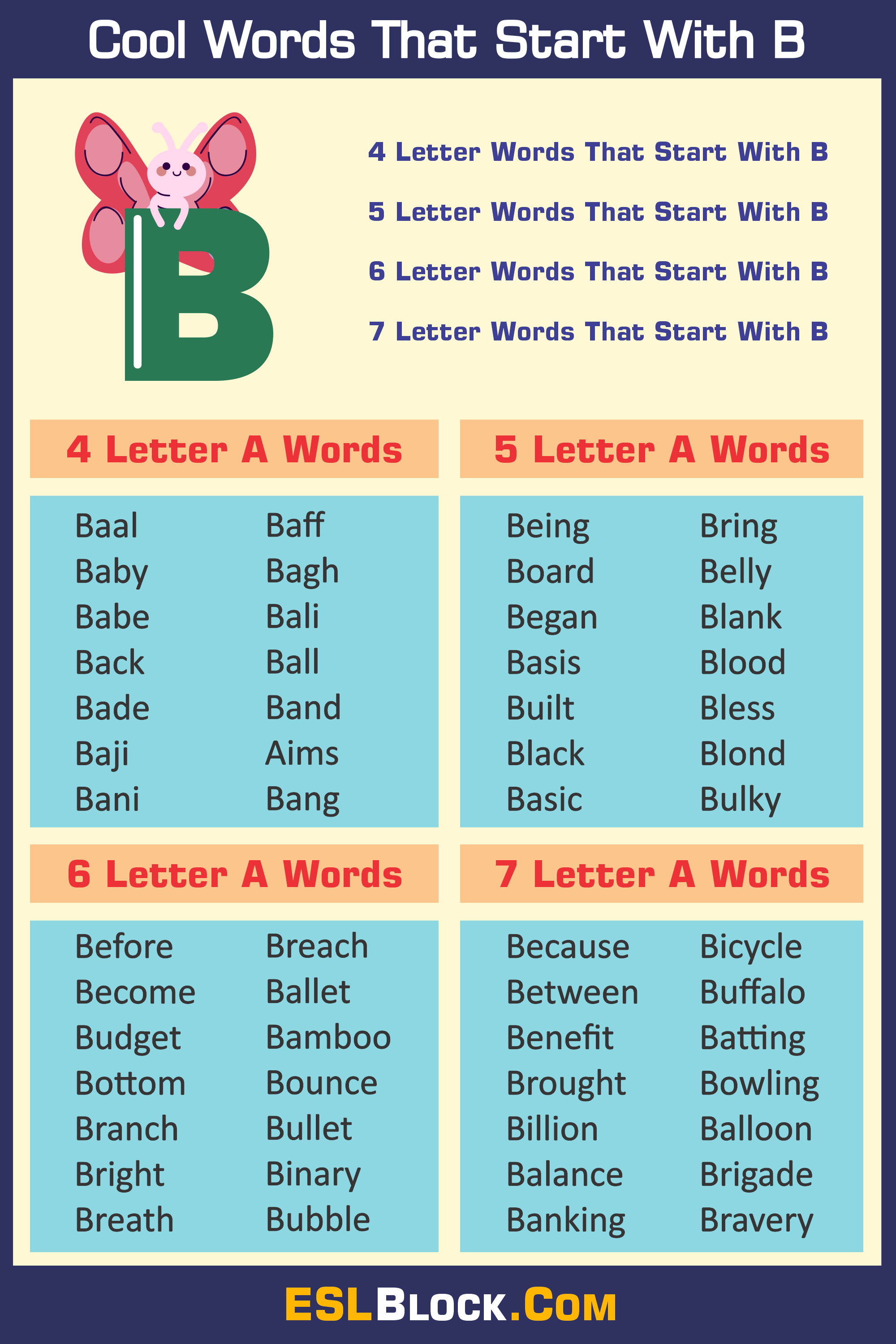 4 Letter Words, 4 Letter Words That Start With B, 5 Letter Words, 5 Letter Words That Start With B, 6 Letter Words, 6 Letter Words That Start With B, 7 Letter Words, 7 Letter Words That Start With B, Awesome Cool Words, B Words, Christmas Words That Start With B, Cool Words, Describing Words That Start With B, Descriptive Words That Start With B, English Words, Five Letter Words Starting with B, Good Words That Start With B, Nice Words That Start With B, Positive Words That Start With B, Unique Words, Word Dictionary, Words That Start With B, Words That Start With B to Describe Someone