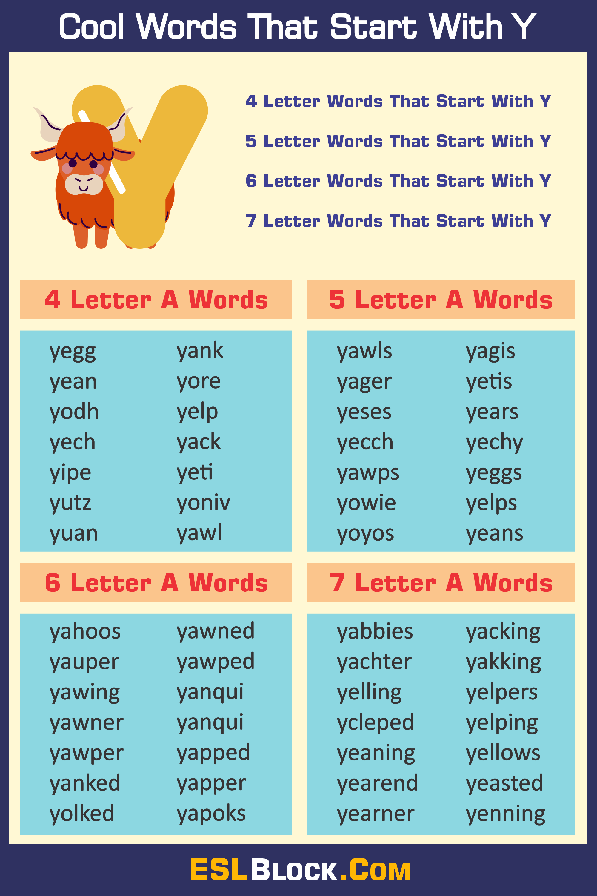 4 Letter Words, 4 Letter Words That Start With Y, 5 Letter Words, 5 Letter Words That Start With Y, 6 Letter Words, 6 Letter Words That Start With Y, 7 Letter Words, 7 Letter Words That Start With Y, Awesome Cool Words, Christmas Words That Start With Y, Cool Words, Describing Words That Start With Y, Descriptive Words That Start With Y, English Words, Five Letter Words Starting with Y, Good Words That Start With Y, Nice Words That Start With Y, Positive Words That Start With Y, Unique Words, Word Dictionary, Words That Start With Y, Words That Start With Y to Describe Someone, Y Words