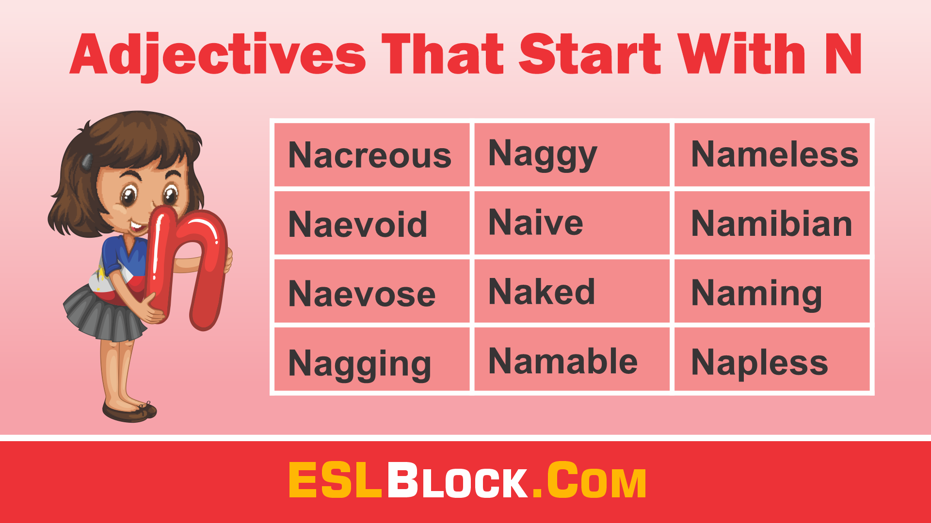 Adjectives That Start With N English As A Second Language