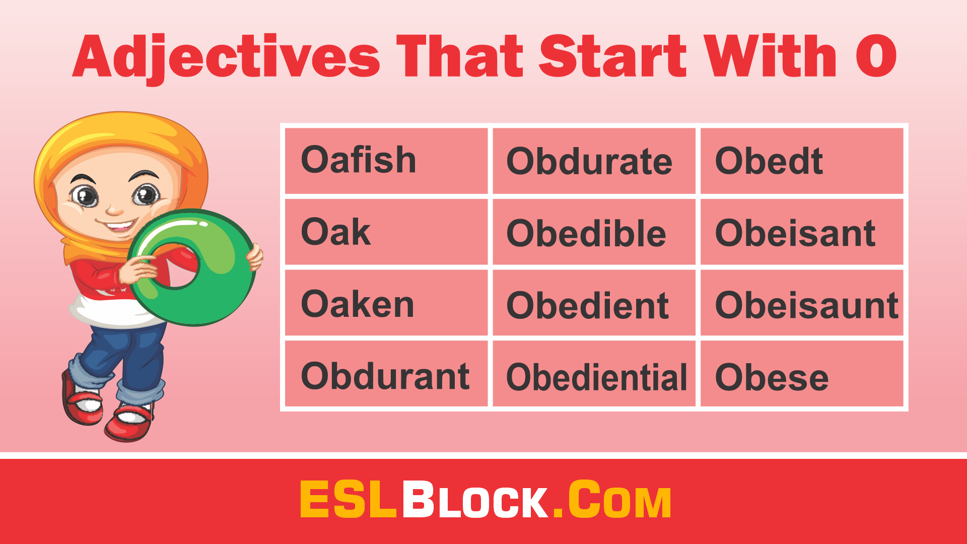 Adjectives That Start With O English As A Second Language