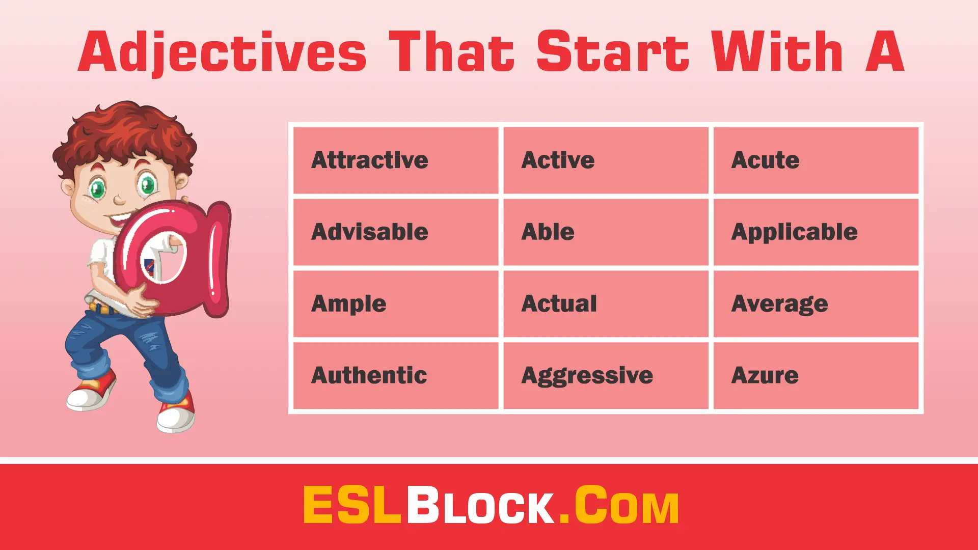 A-Z Adjectives, Adjective Words, Adjectives, Vocabulary, Words That Describe a Person