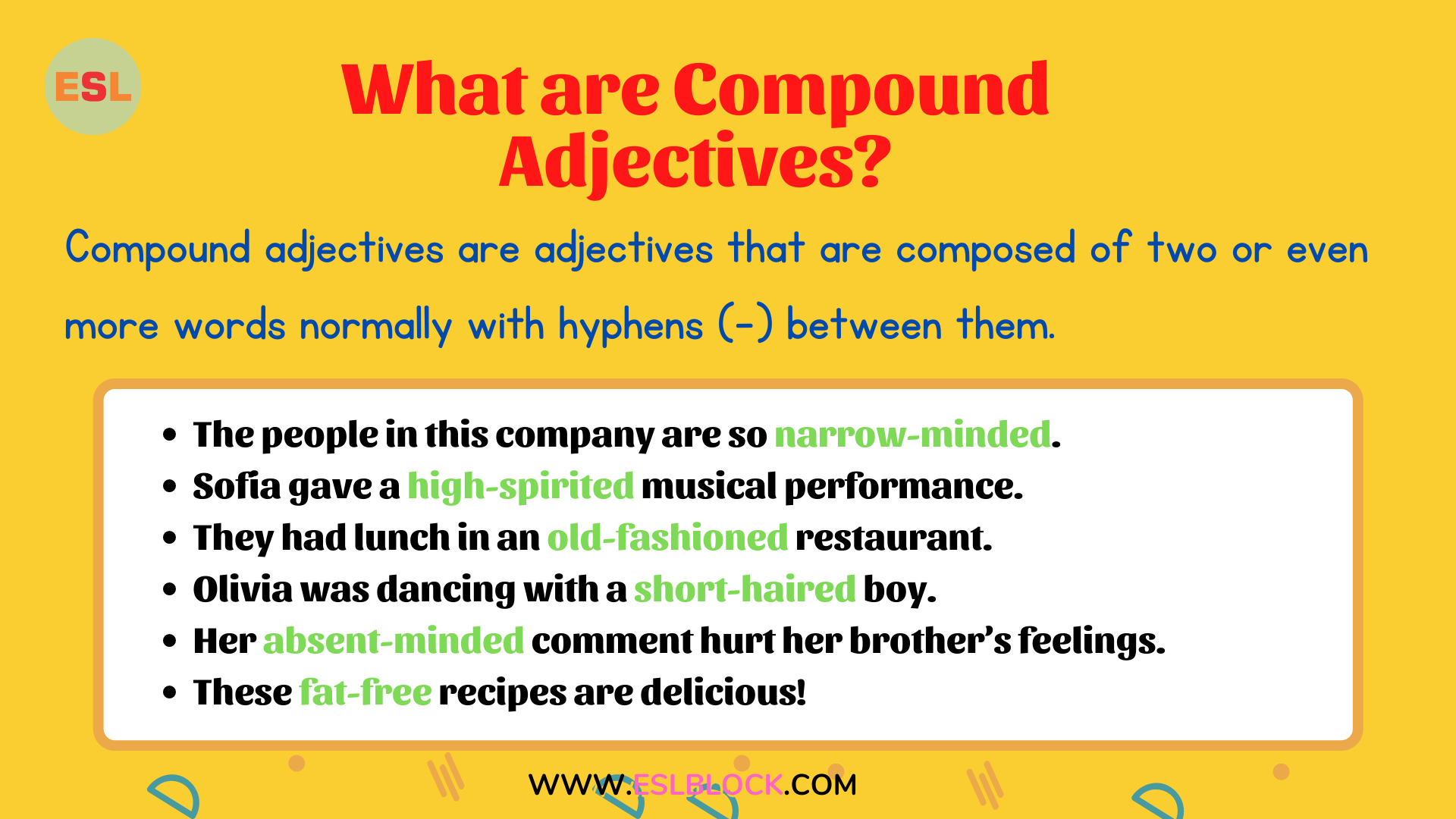 What Are Compound Adjectives Archives English As A Second Language