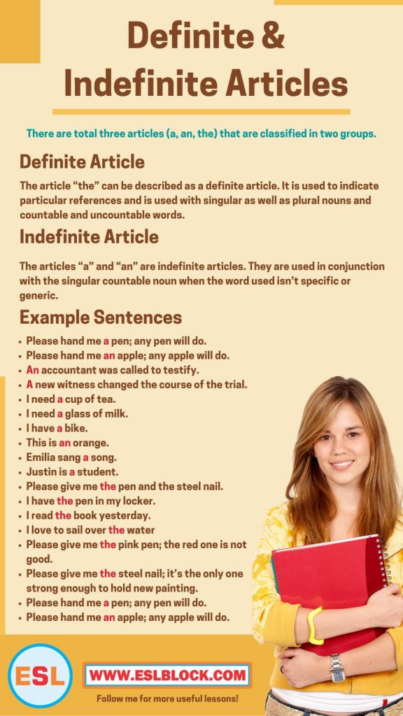 100 Example Sentences Using Articles A An The - English As A Second ...