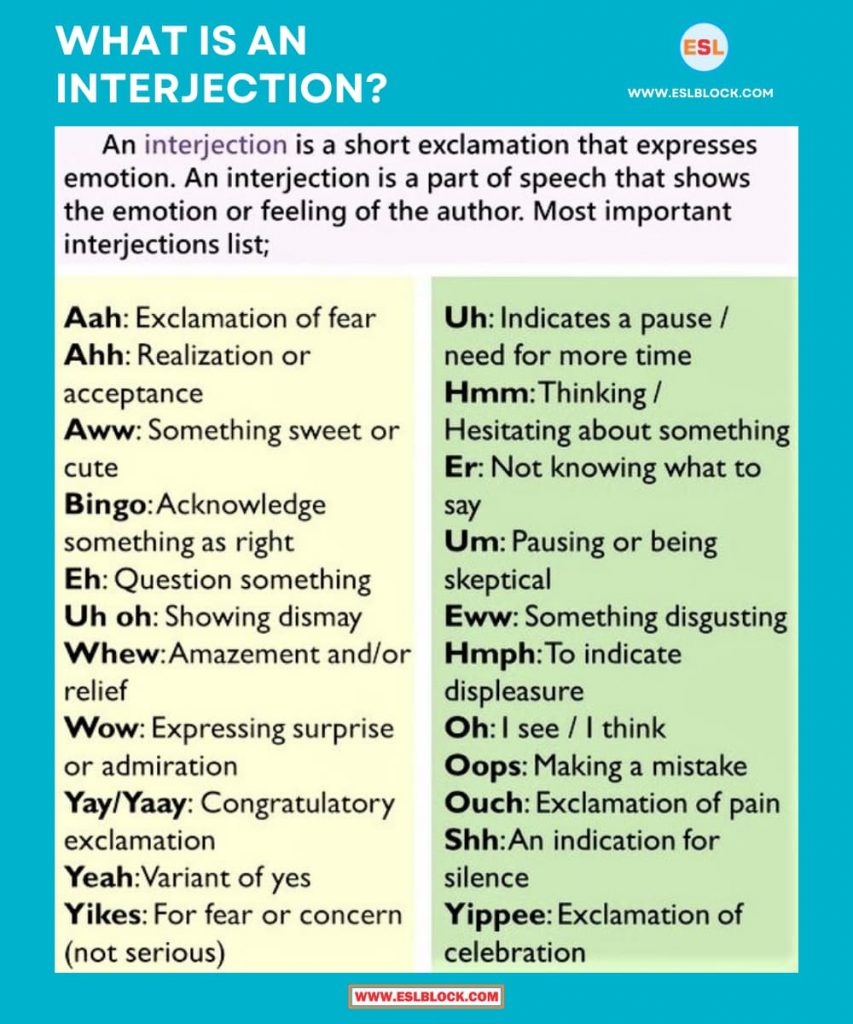 English Grammar, Interjection, Parts of Speech, Parts of Speech in English Grammar, What is an Interjection