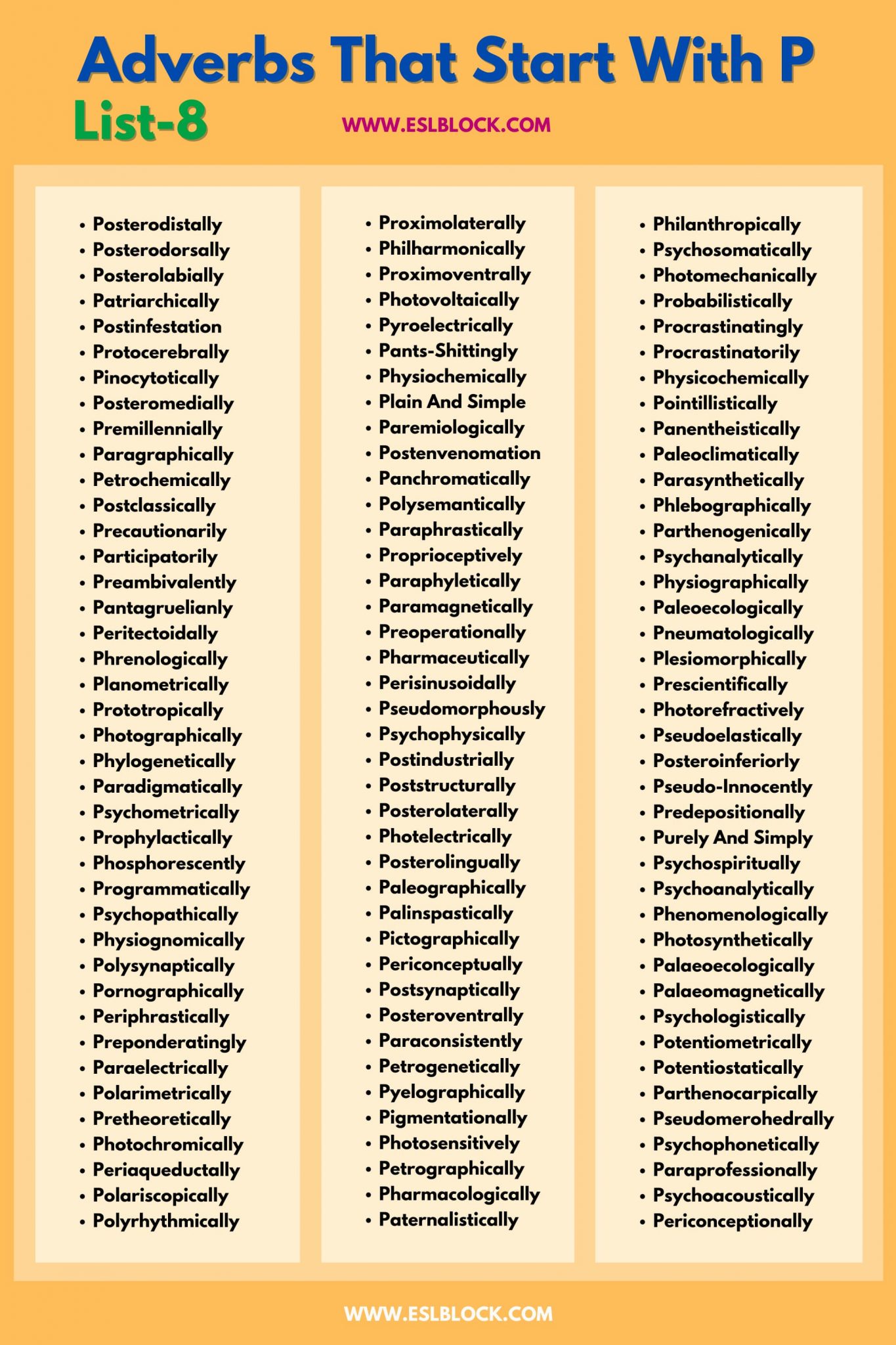 Adverbs That Start with P - English as a Second Language