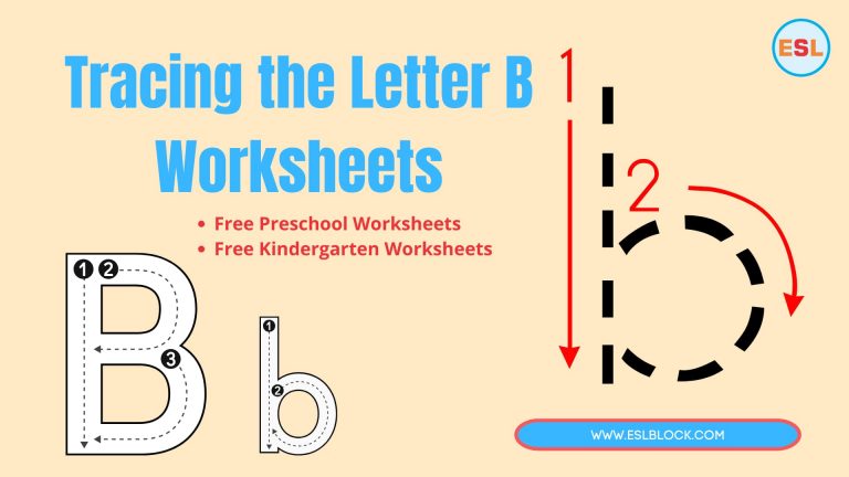 Alphabet B Printable Worksheets, Free Worksheets, Kindergarten Worksheets, Letter B Printable Worksheets, Preschool Worksheets, Tracing the Letter B, Tracing the letter B Printable, Tracing the Letter B Worksheets, Tracing Worksheets, Worksheets