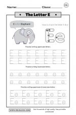 Tracing the Letter E Worksheets - English as a Second Language