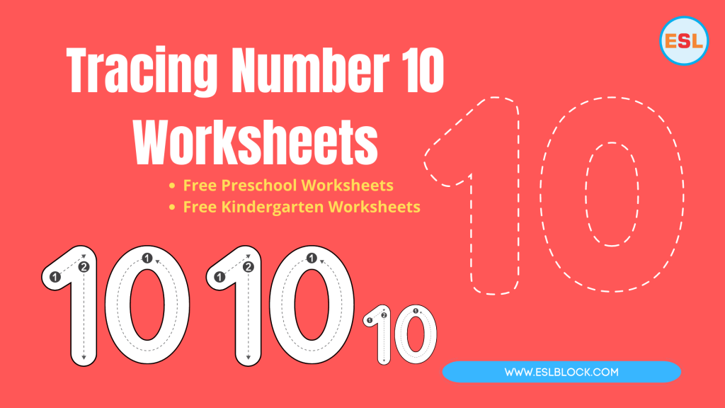 Tracing Number 10 Worksheets English As A Second Language
