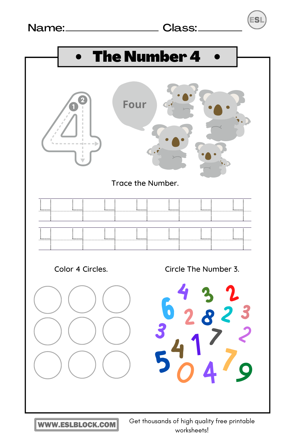 Basic Mathematics Worksheets, Free Worksheets, Kindergarten Worksheets, Math Worksheets, Number 4 Printable Worksheets, Preschool Math Worksheets, Tracing 4 Worksheets, Tracing Number 4 Printable Worksheets, Tracing Number 4 Worksheets, Tracing the Number 4 Printable, Tracing Worksheets, Worksheets