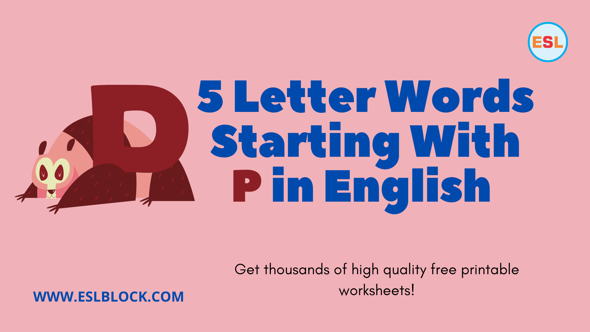  5 Letter Words Starting With P English As A Second Language