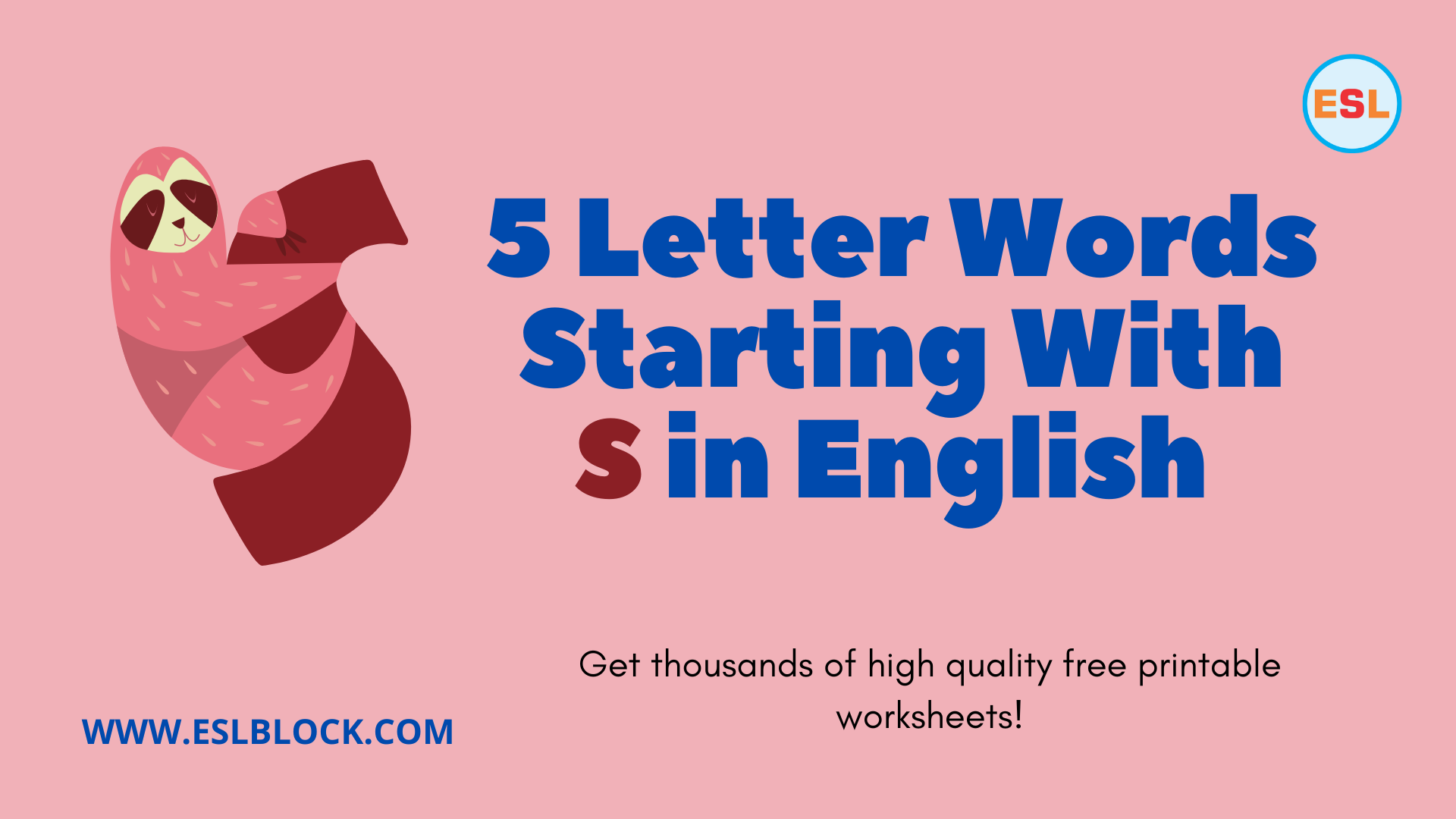 5 Letter Words Starting With S English as a Second Language