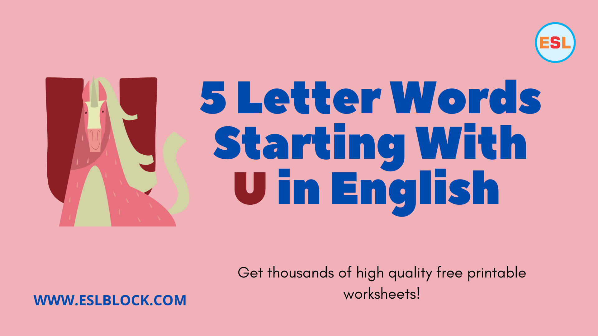 5 Letter Words Starting With U English As A Second Language