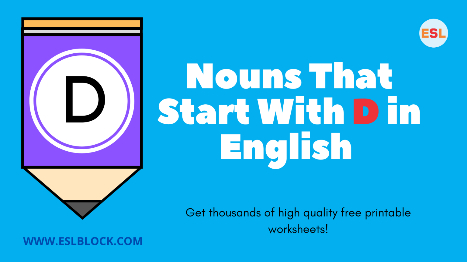 Nouns That Start With D English As A Second Language