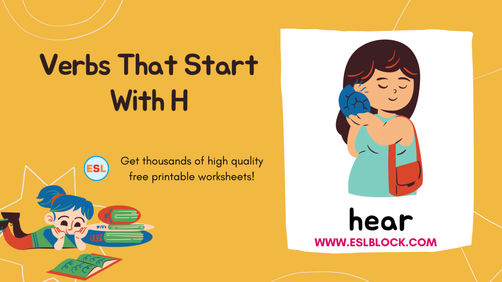 Verbs That Start With H English as a Second Language