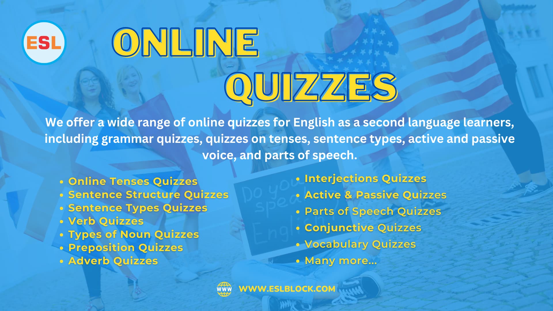 English as a Second Language - Online Quizzes