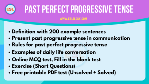 English Grammar, English Tenses, Past Perfect Progressive Tense, Useful Tenses Charts, Verb Tenses