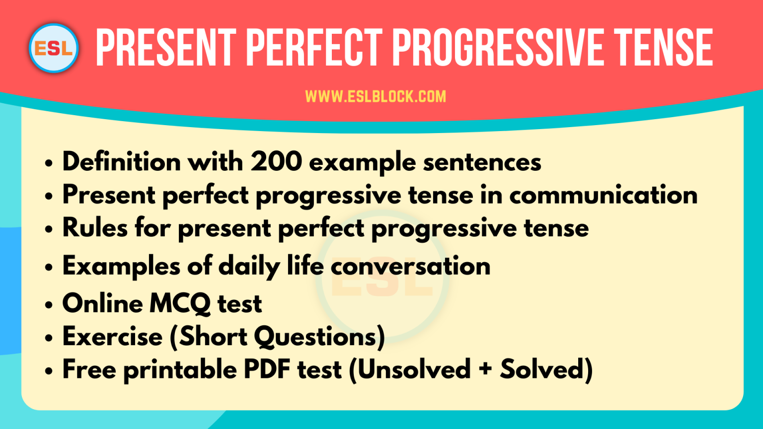 Present Progressive Tense Tie