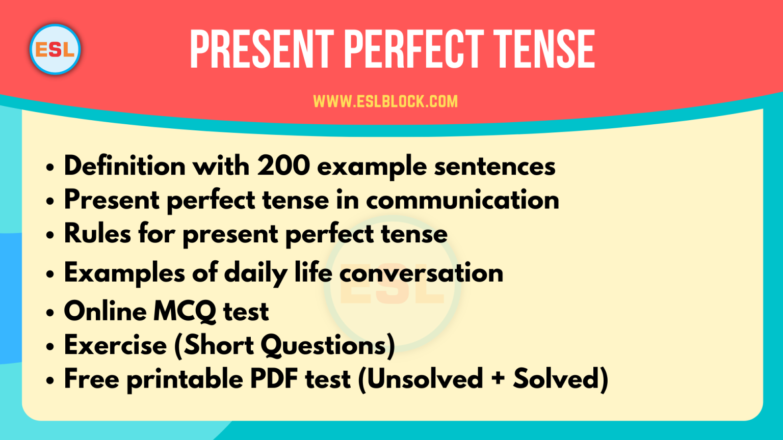 Present Perfect Tense Definition With Examples English As A Second Language 0520