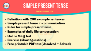 Simple Present Tense Definition With Examples, 12 English Tenses, English Grammar, Simple Present Tense, Useful Tenses Charts, Verb Tenses