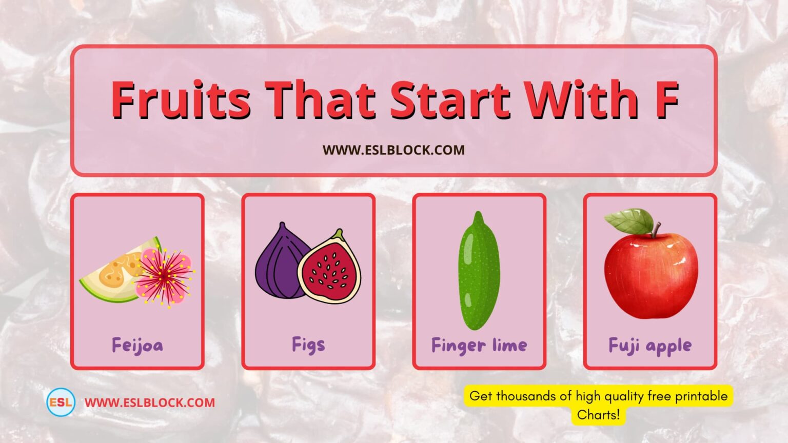 Fruits that start with F English as a Second Language