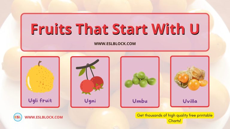 In this article, I will be providing you a list of fruits that start with U in the English language vocabulary.