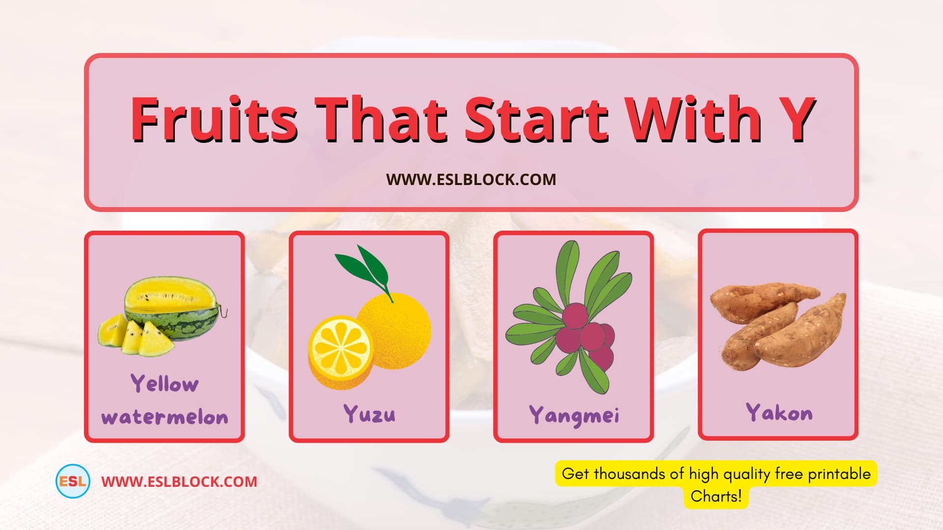 Fruits that start with Y