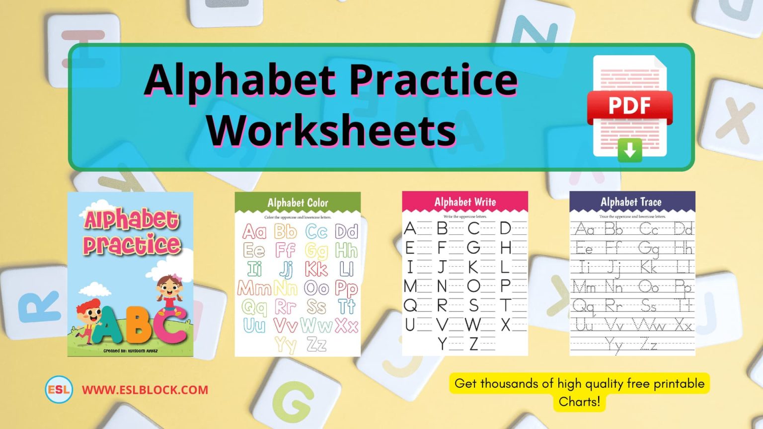 Alphabet Practice Worksheets - English as a Second Language