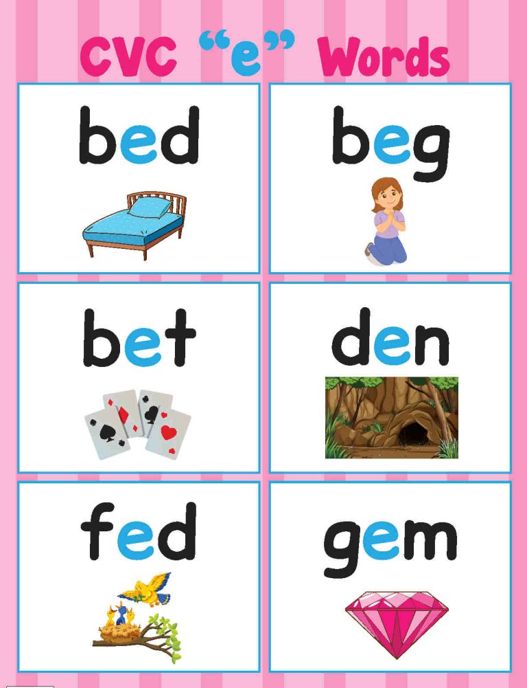 Consonant Vowel Consonant (CVC) Flashcards - English as a Second Language