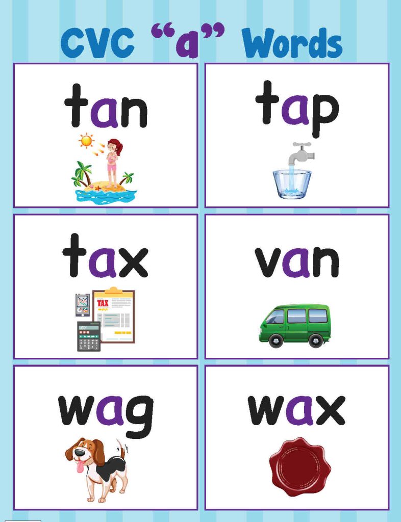 Consonant Vowel Consonant (CVC) Flashcards