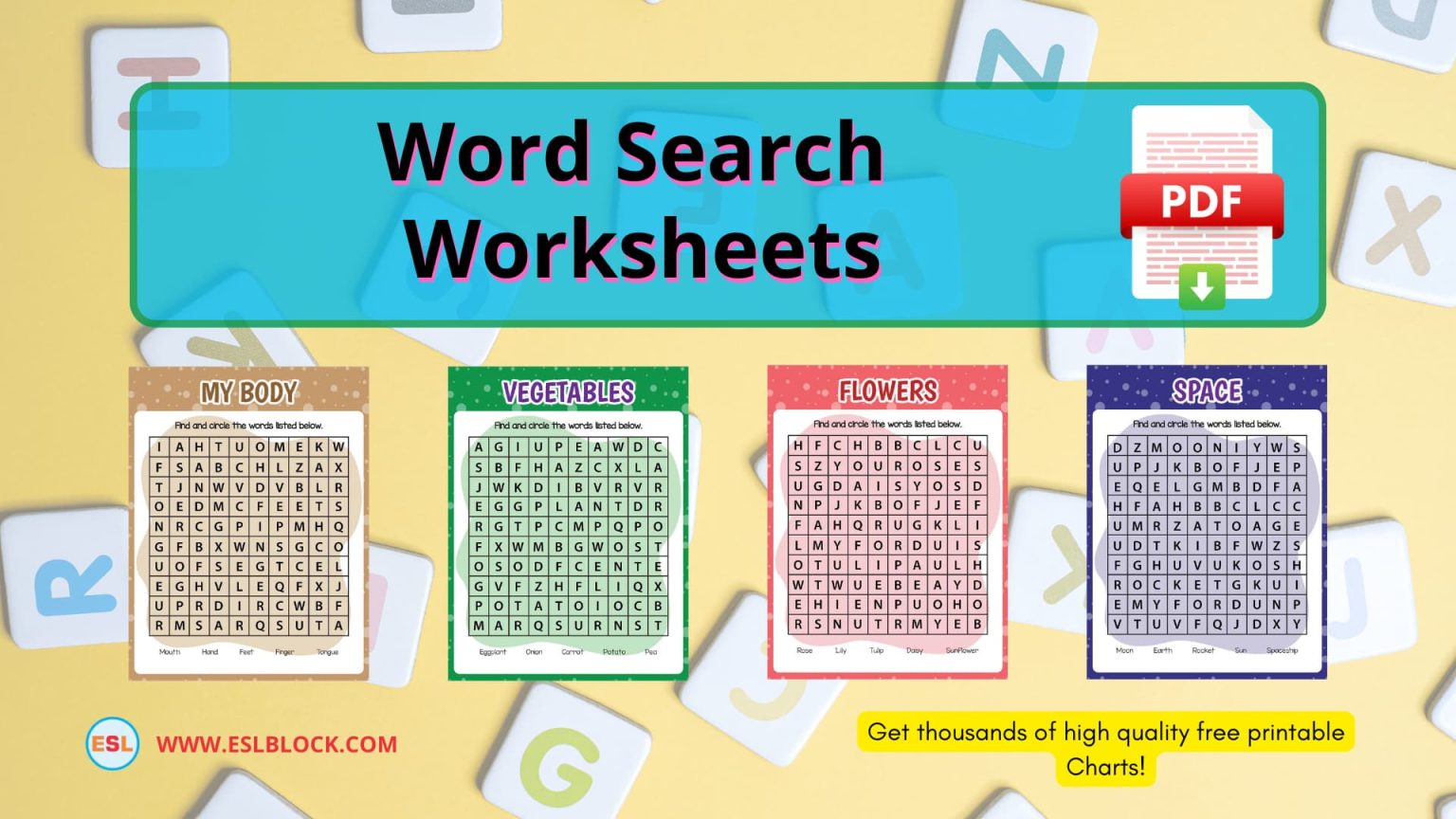 Word Search Worksheets English As A Second Language