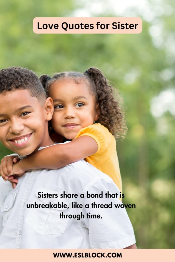 50 Love Quotes for Sister English as a Second Language