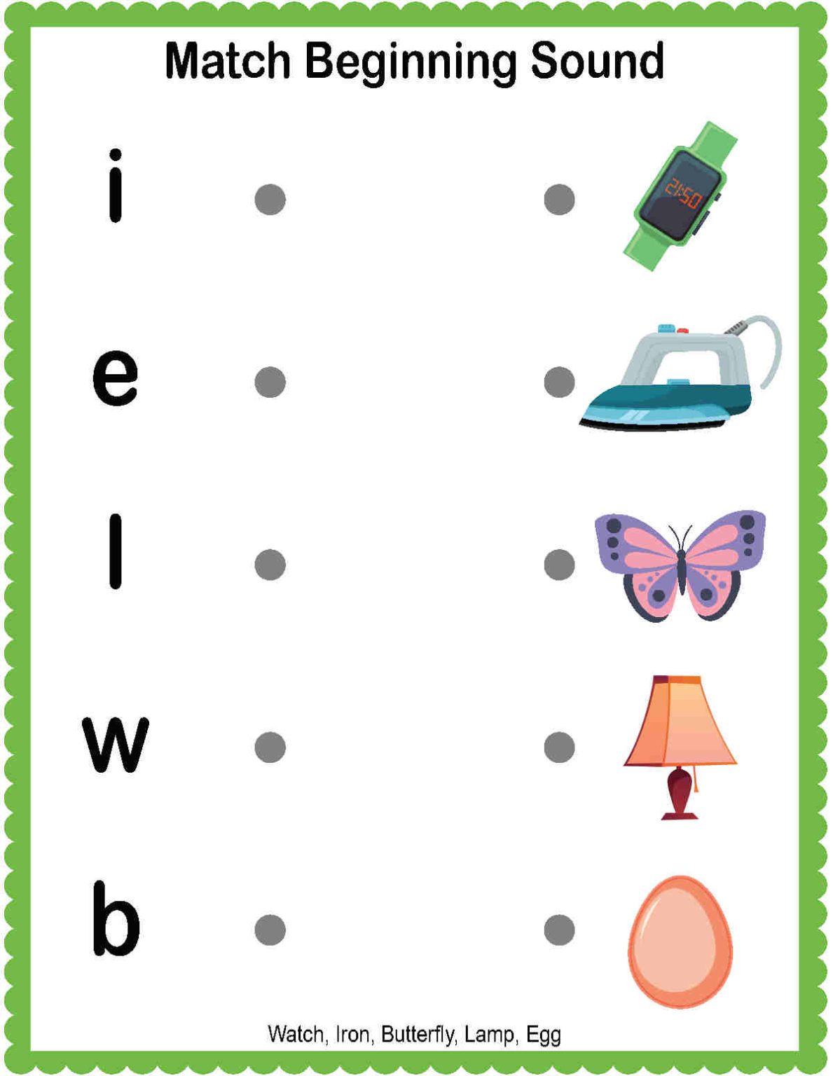 Beginning Sounds Worksheets - English as a Second Language
