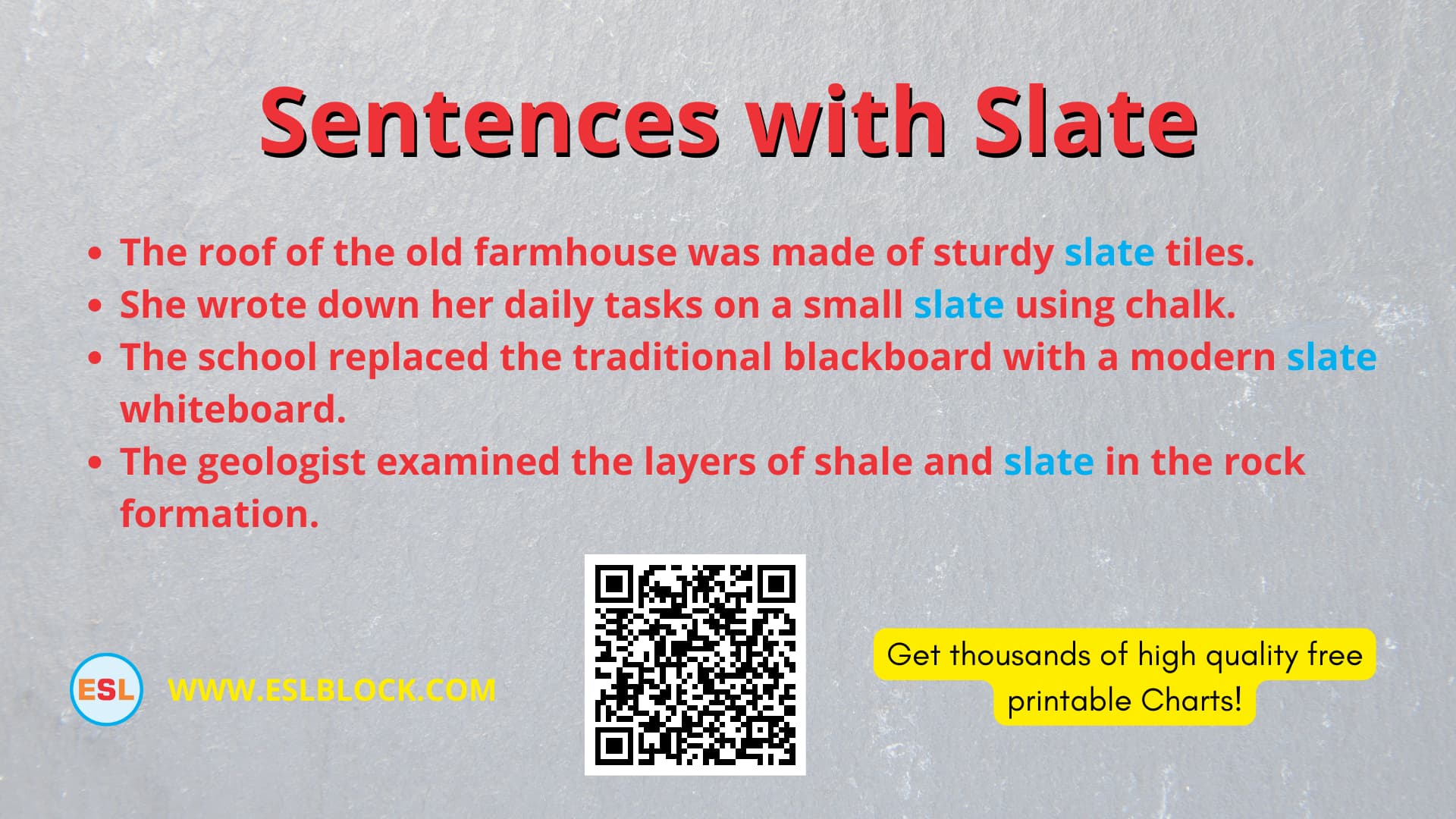 Sentences With Slate 1