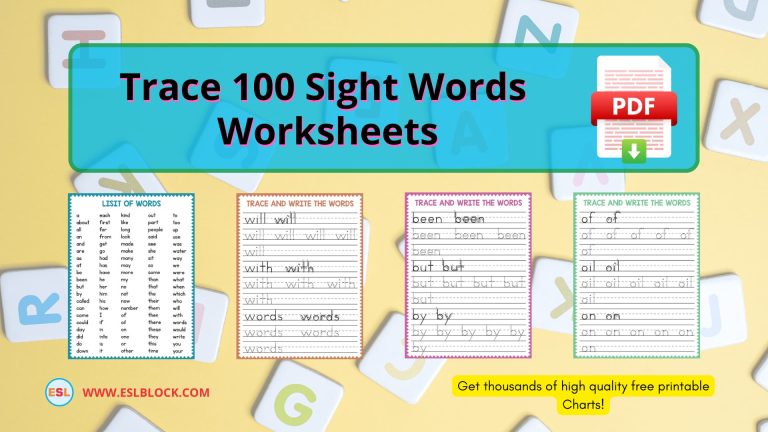 Trace 100 Sight Words Worksheets