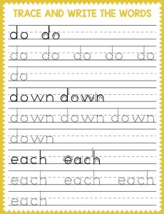 Trace 100 Sight Words Worksheets - English as a Second Language