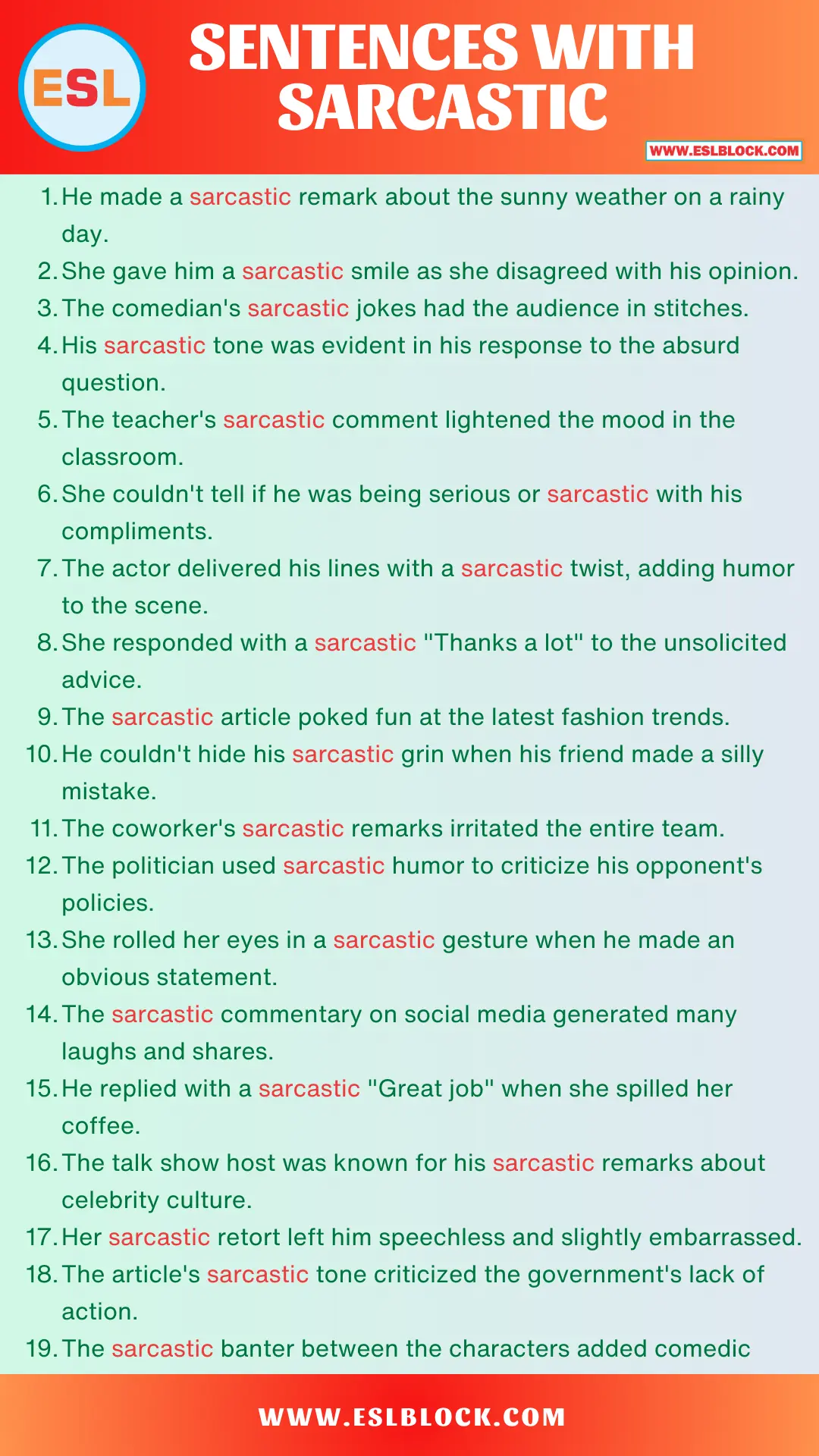 _Sentences With Sarcastic