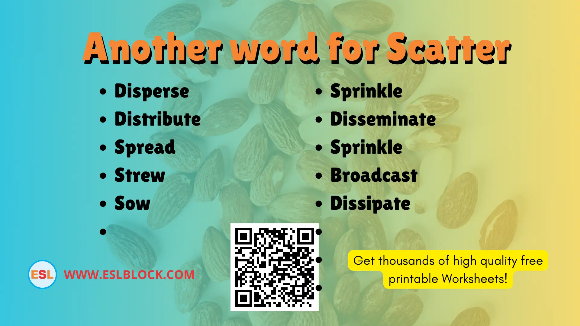 What is another word for Scatter? | Example Sentences with Scatter