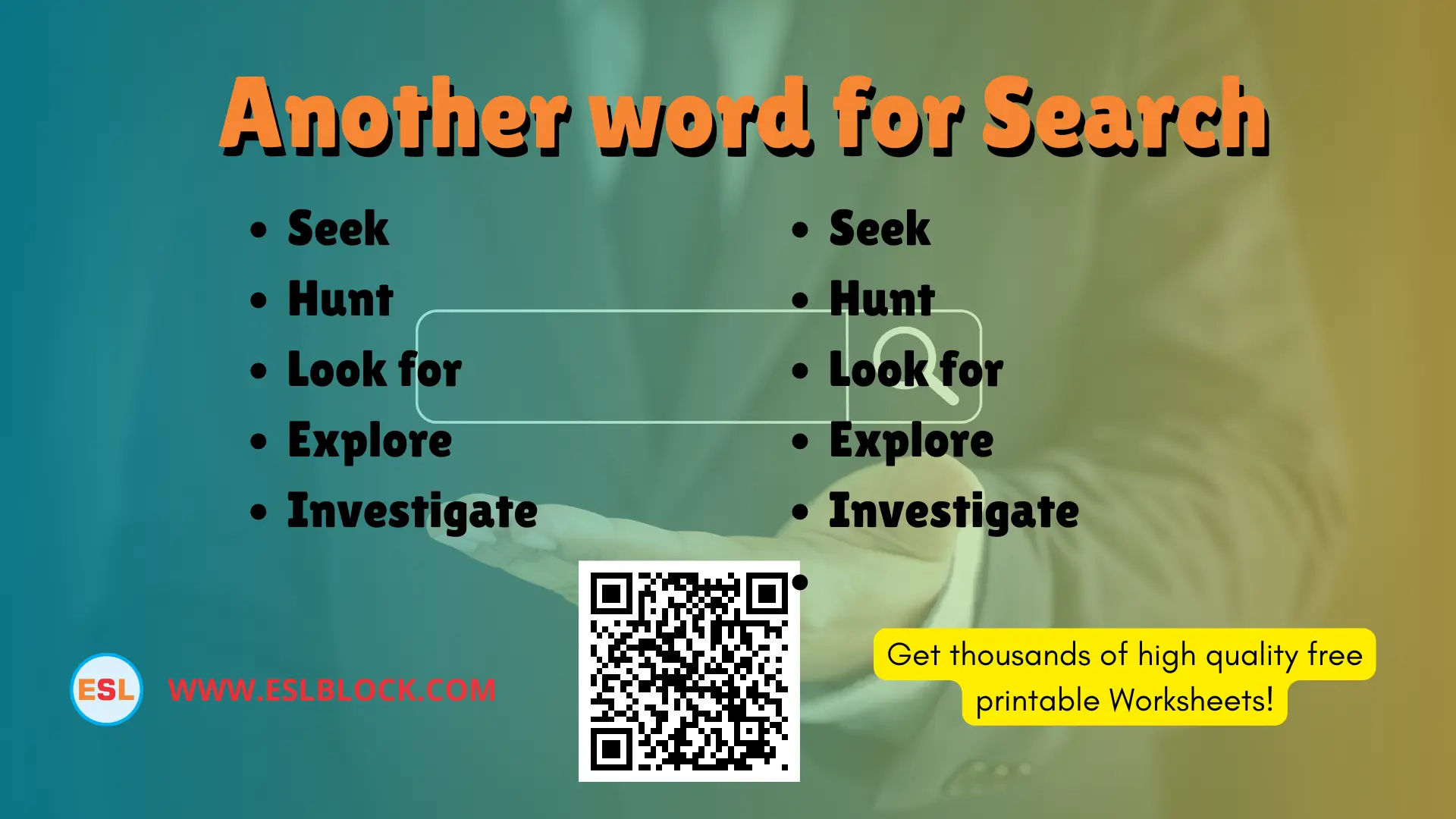 What is another word for Search? | Example Sentences with Search