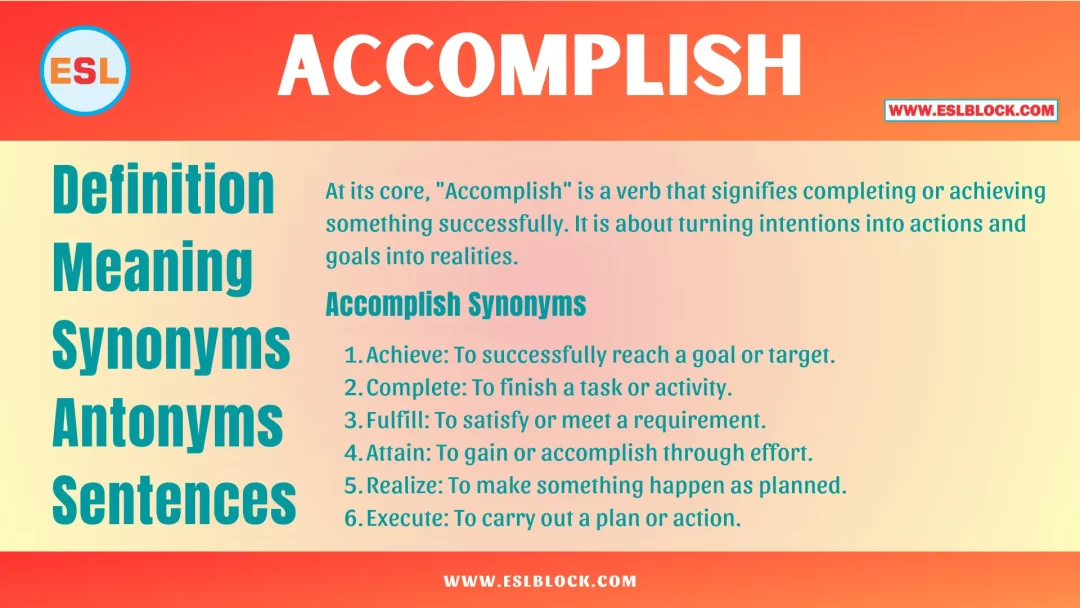 Accomplish Definition