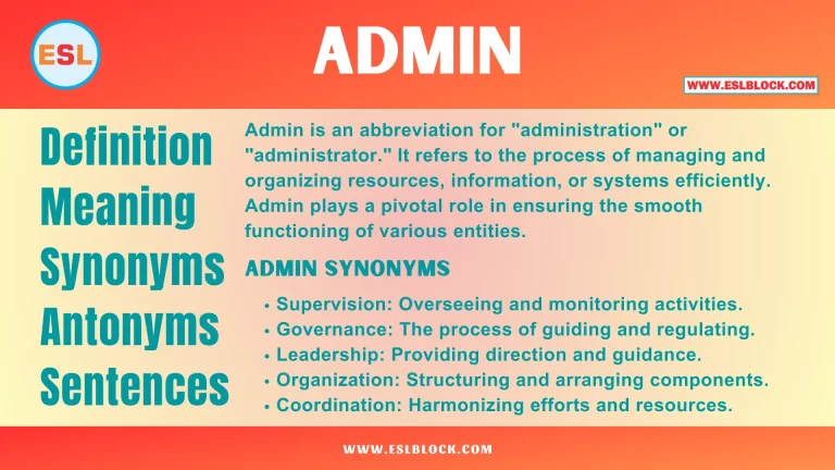 Admin Definition