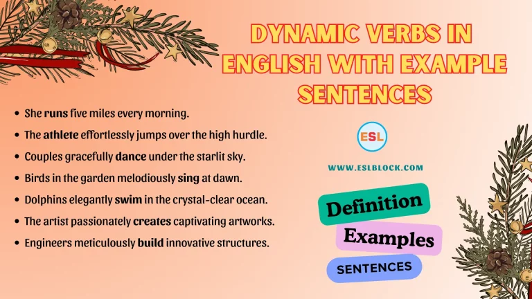 Dynamic Verbs in English with Example Sentences