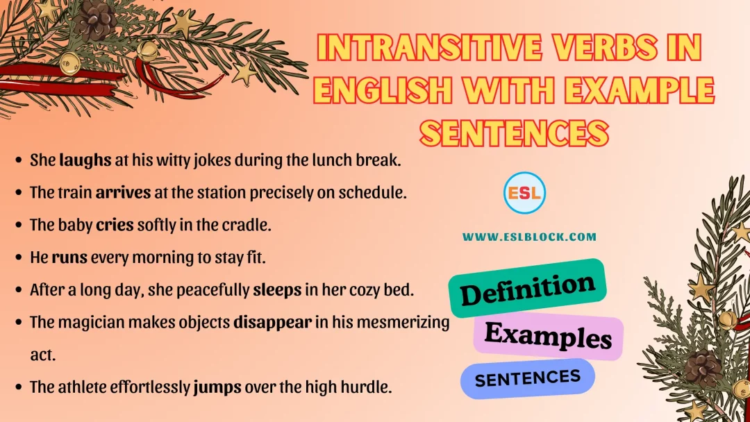 Intransitive Verbs in English with Example Sentences