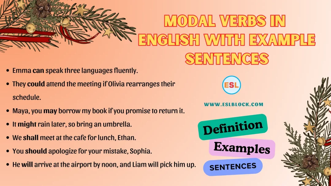 Modal Verbs in English with Example Sentences