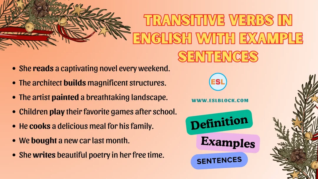 Transitive Verbs in English with Example Sentences