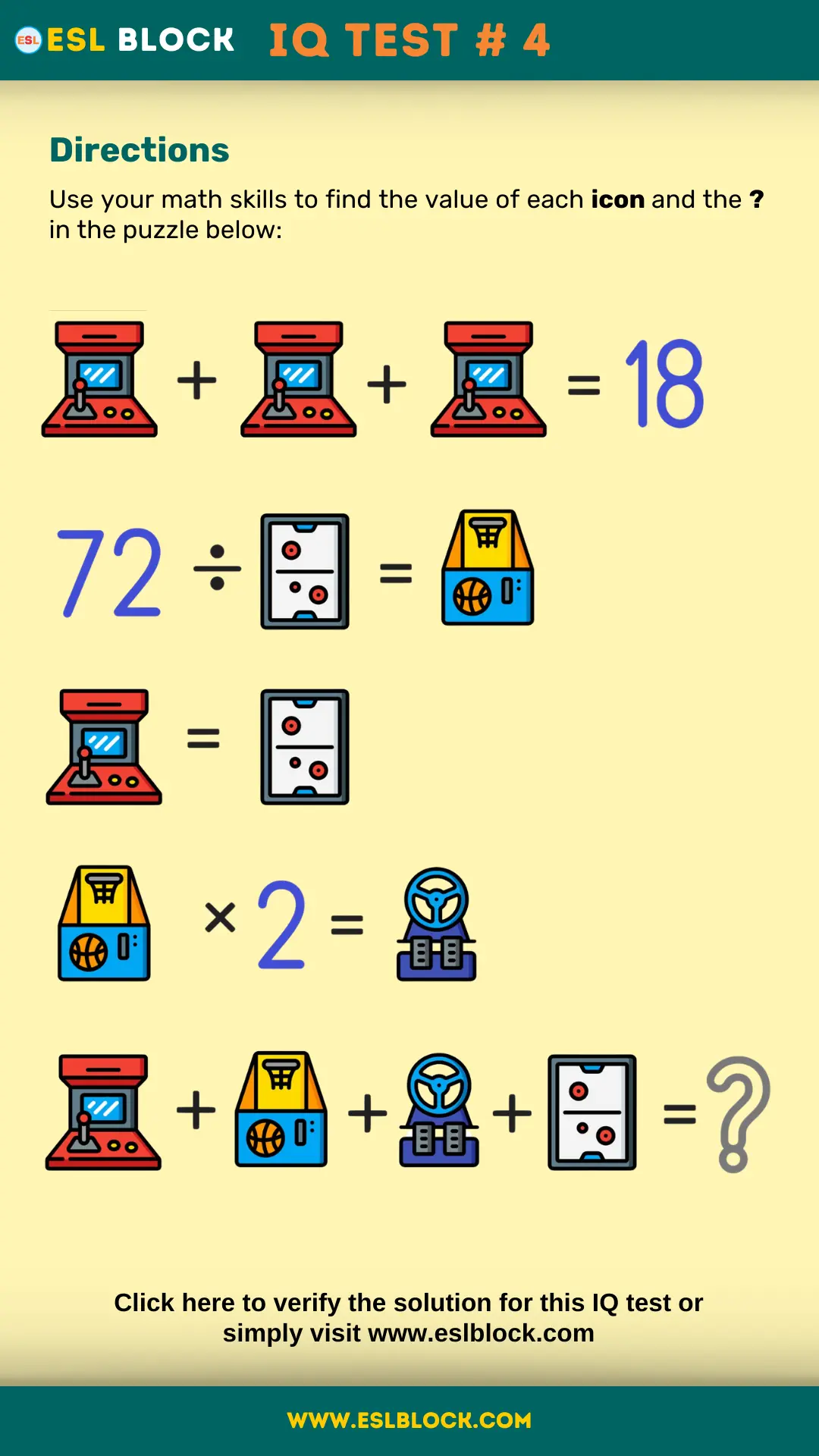 Select Challenge Your Mind: 10 Math Puzzle IQ Tests – Math Worksheets Challenge Your Mind: 10 Math Puzzle IQ Tests – Math Worksheets