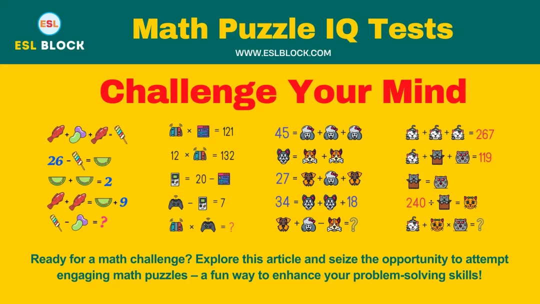 Math Puzzle IQ Tests