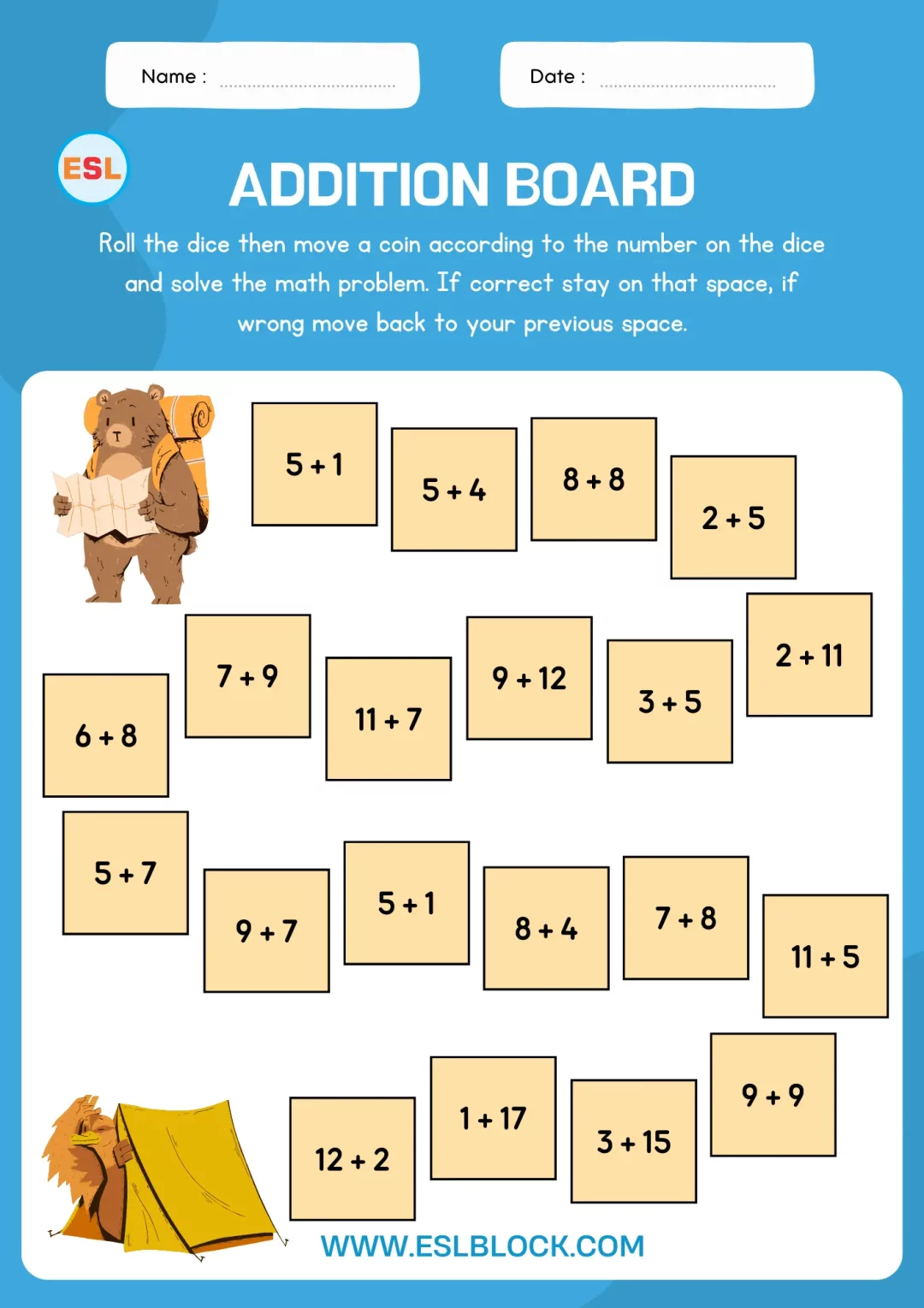 Preschool Addition Worksheets