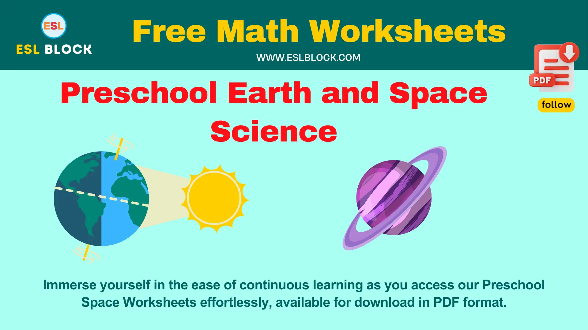 Preschool Earth and Space Science Worksheets