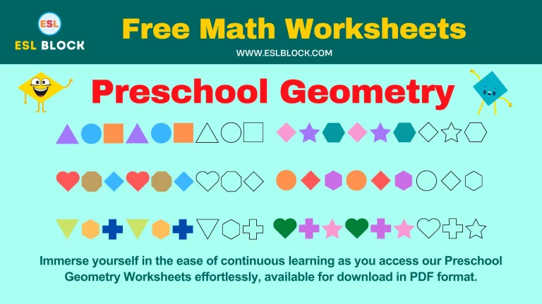 Preschool Geometry Worksheets